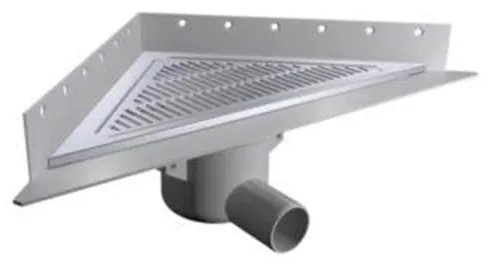 Purus Corner golvbrunnspaket Ø50 mm horisontell anslutning