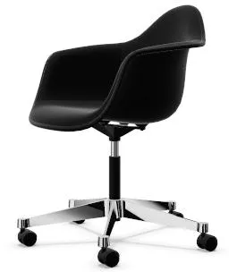 Vitra Eames Plastic PACC Kontorsstol med snurrfunktion Helt stoppad Svart/Hopsak F60