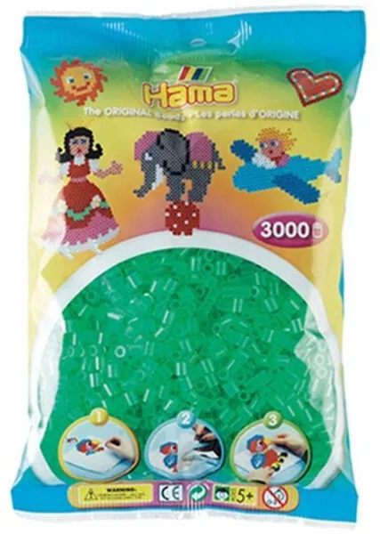HAMA Midi Pärlor 3000 st Transparent Grön - 0116