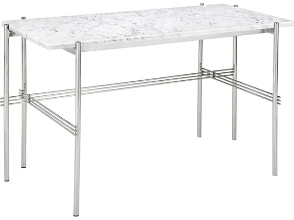 GUBI TS Skrivbord 120x60 Polerat Stål/White Carrara Marmor