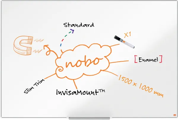 Nobo Impression Pro emaljerad whiteboard 150x100cm vit