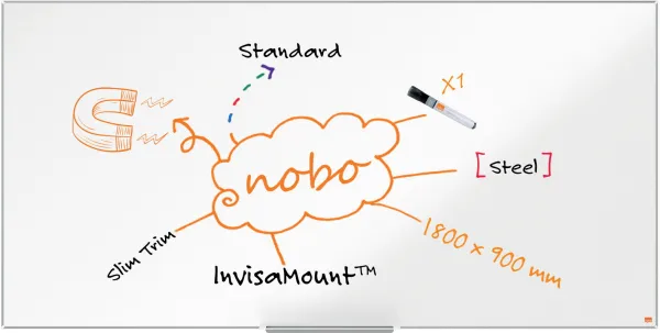 Nobo Impression Pro stålwhiteboard 180x90cm vit